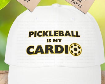 Grappige pickleballpet, Pickleball is mijn cardiopet, geborduurd pickleballcadeau, grappig, pickleball-vaderpet, pickleball-socialclubpet