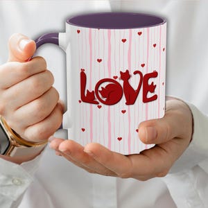 Cat Lover Mug, Cat Mom Mug, Cat Dad Gift, Cat Lover Gift, Ceramic Coffee Cup, Valentine Cat Gift image 3