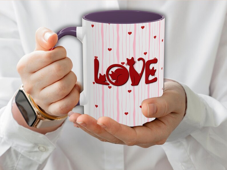 Cat Lover Mug, Cat Mom Mug, Cat Dad Gift, Cat Lover Gift, Ceramic Coffee Cup, Valentine Cat Gift image 3