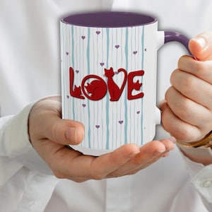 Cat Lover Mug, Cat Mom Mug, Cat Dad Gift, Cat Lover Gift, Ceramic Coffee Cup, Valentine Cat Gift image 1