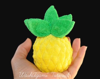 Baby Washcloth Pineapple, WashAgami ™, Instructional Video