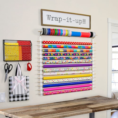 Gift Wrap Storage 22 Rolls Gift Wrap Organizer Wrapping Etsy