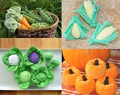 Baby Washcloth Veggies set of 5 WashAgami , Instructional Videos Peas and Carrots Corn Pumpkin Cabbage Cauliflower and Broccoli