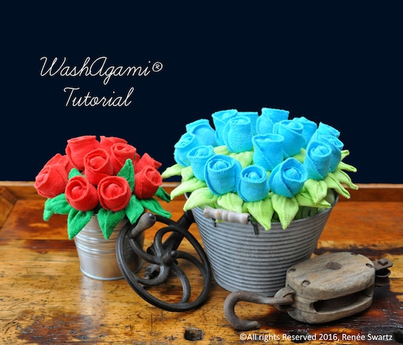 Washcloth Roses, Baby Washcloth Rose , Washagami , Instructional Video - Etsy Washcloth Roses, Baby Washcloth Rose , Washagami , Instructional Video - Etsy