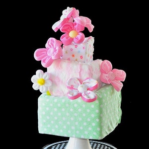 Baby Washcloth Flowers, WashAgami ™, Bouquet or Diaper Cake Topper image 3