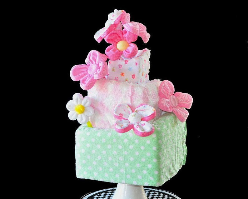 Baby Washcloth Flowers, WashAgami ™, Bouquet or Diaper Cake Topper image 3