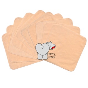 Baby Washcloths Peach 10 Pack, Facial Cloths, Washable Sanitizing Wipes