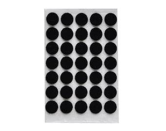 1/2&quot; black felt circles, adhesive backed, 1/16th&quot;, 35 count