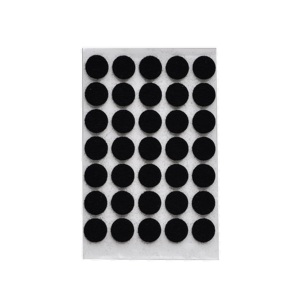 1/2" black felt circles, adhesive backed, 1/16th", 35 count