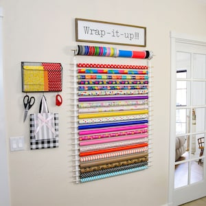 Storage Wrapping Paper Wall Holder Gift Wrap Storage, 22 Rolls