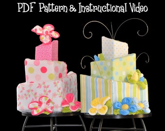 Diaper Cake How to, Topsy Turvy Square Pattern and Instructional Video