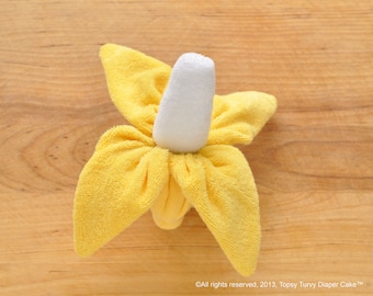 Baby Washcloth Banana, WashAgami ™, Instructional Video, Diaper Cake Topper