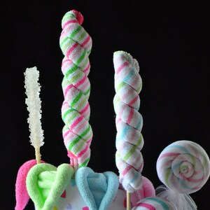 Washcloth Lollipops, set of 5, Cupcakes and Sugar Pop, WashAgami ™, Instructional Videos image 3