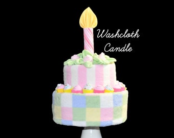 Baby Washcloth Candle for Diaper Cake Instructional Video