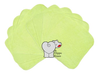 Toalhas de banho para bebê verde menta, pacote com 10, panos faciais, lenços higienizantes laváveis
