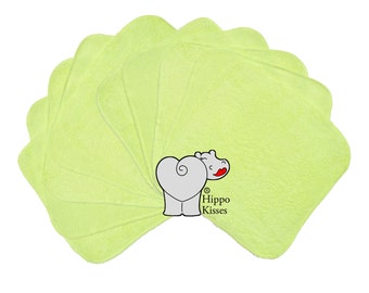 Baby Washcloths Mint Green 10 Pack, Facial Cloths, Washable Sanitizing Wipes