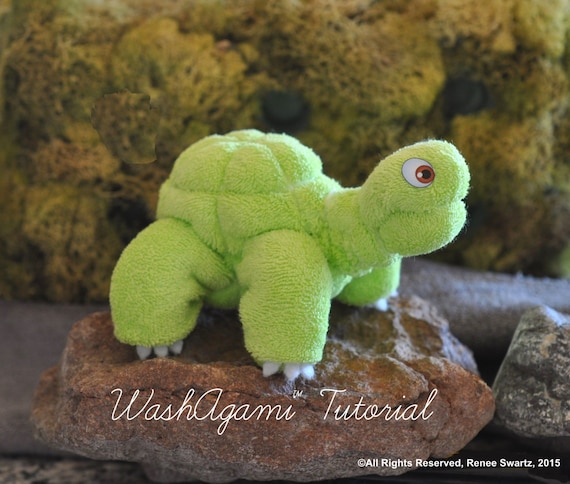 Baby Washcloth Turtle, Sea Turtle, WashAgami ™, Washcloth Animal, Instructional Video