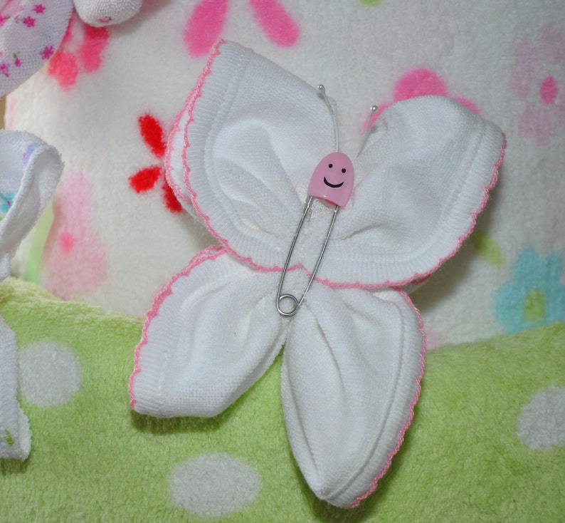 Baby Washcloth Butterfly, WashAgami ™, Diaper Cake Topper How To Video Sale image 2