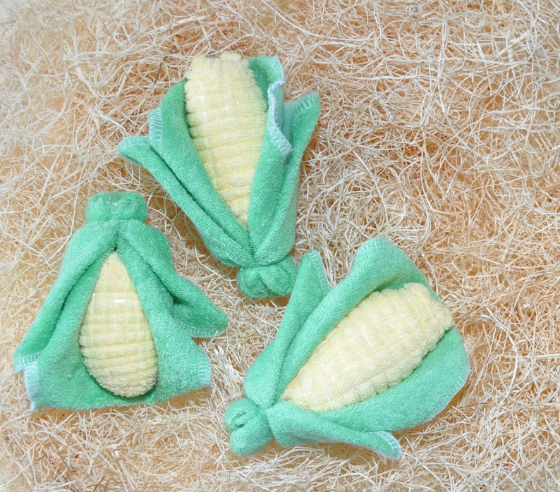 Baby Washcloth Veggies Set of 5 Washagami ™ Instructional Etsy