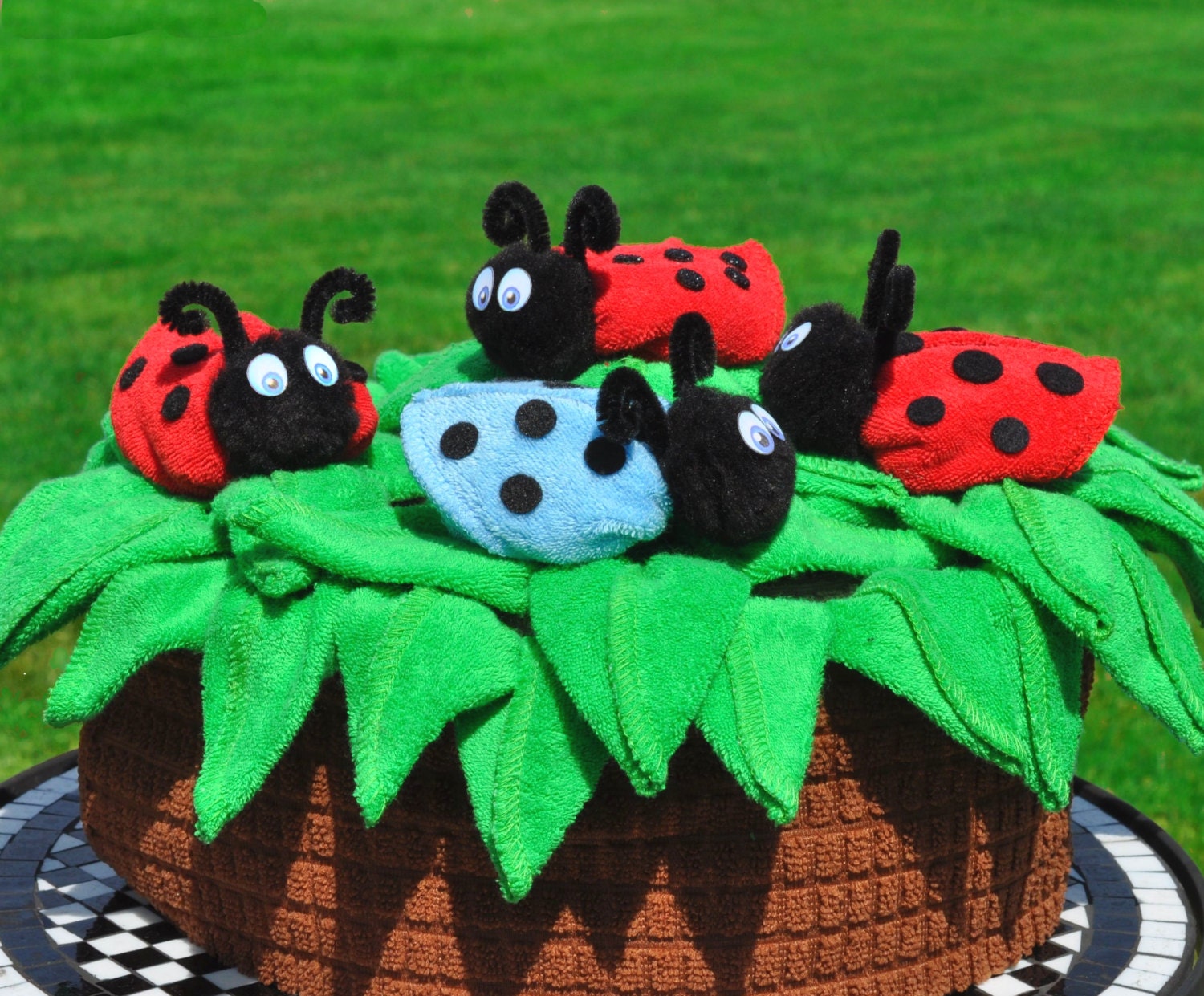 Baby Washcloth Ladybug Washcloth Ladybird Washcloth Beetle Etsy