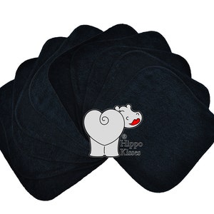 Baby Washcloths Black 10 Pack, Facial Cloths, Washable Sanitizing Wipes