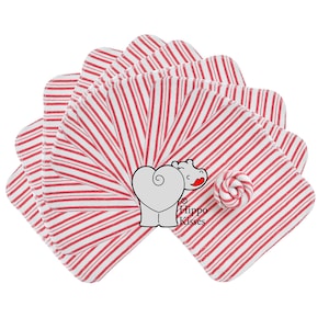 Baby Washcloths Red striped 10 Pack, Facial Cloths, Washable Sanitizing Wipes