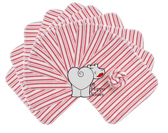 Baby Washcloths Red striped 10 Pack, Facial Cloths, Washable Sanitizing Wipes