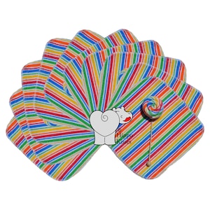 Baby Washcloths Striped - Multi Color 10 Pack, Facial Cloths, Washable Sanitizing Wipes