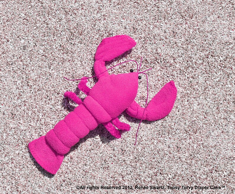 Baby Washcloth Lobster, Crawfish for Diaper Cake Instructional Video Sale image 4