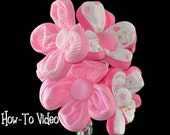 Baby Washcloth Flowers, WashAgami , Bouquet or Diaper Cake Topper