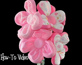 Baby Washcloth Flowers, WashAgami ™,  Bouquet or Diaper Cake Topper