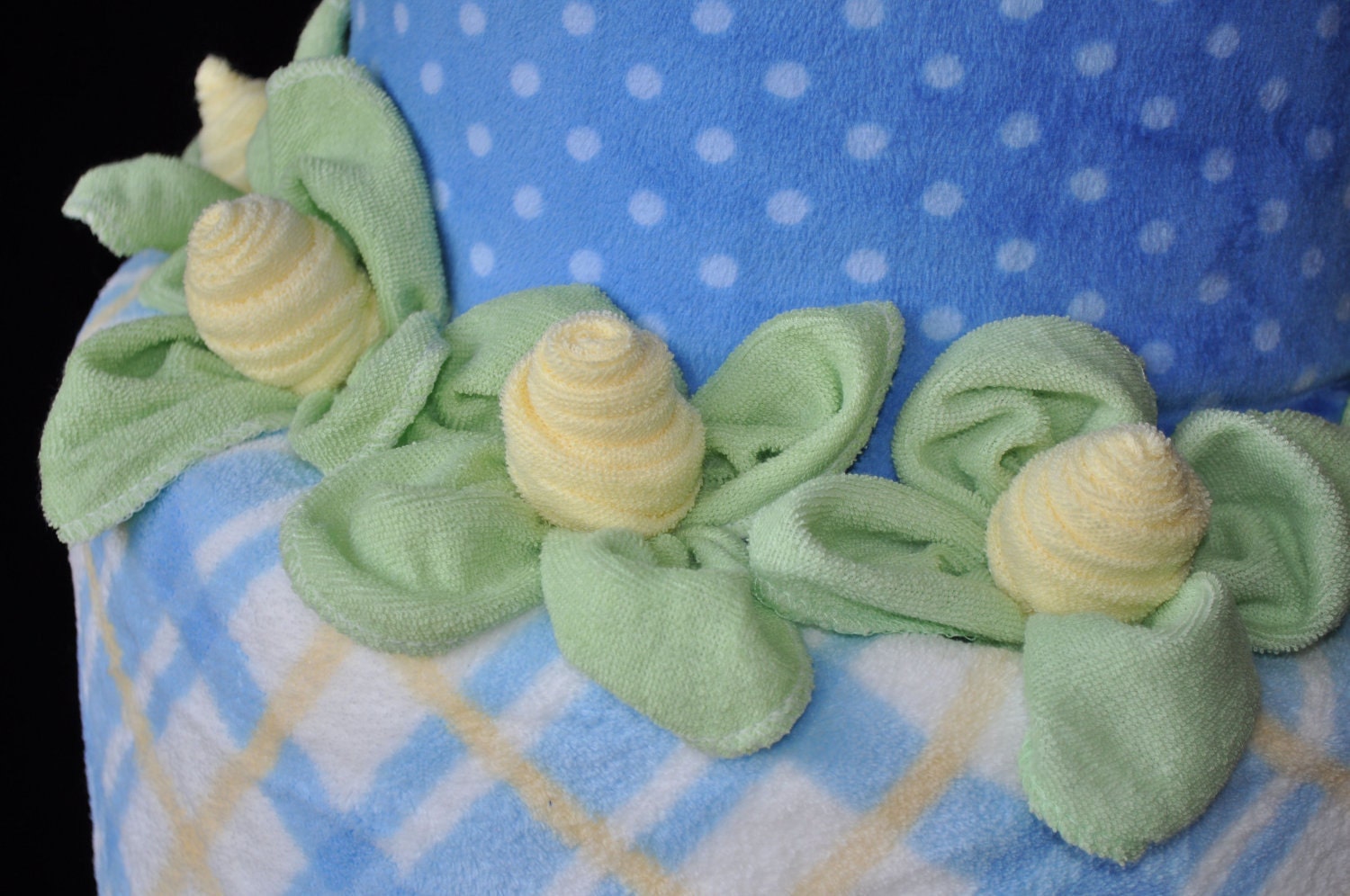 Baby Washcloth Thin Rose & Leaves Washagami ™ for a Diaper Etsy