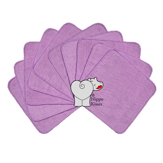 purple baby washcloths