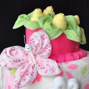 Baby Washcloth Butterfly, WashAgami ™, Diaper Cake Topper How To Video Sale image 3