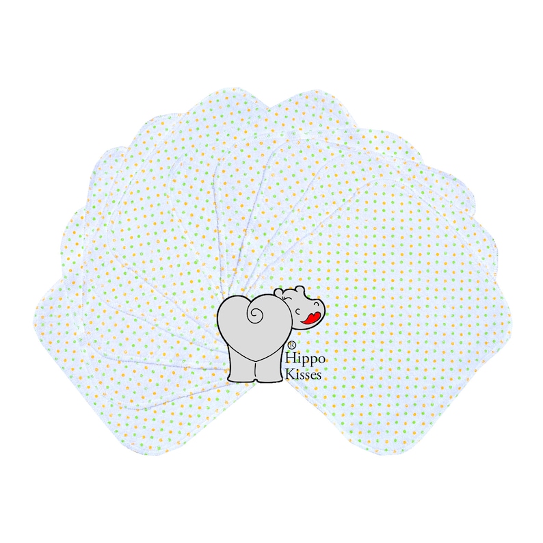Baby Washcloths Green and Yellow Dots 10 Pack Facial Cloths Etsy UK