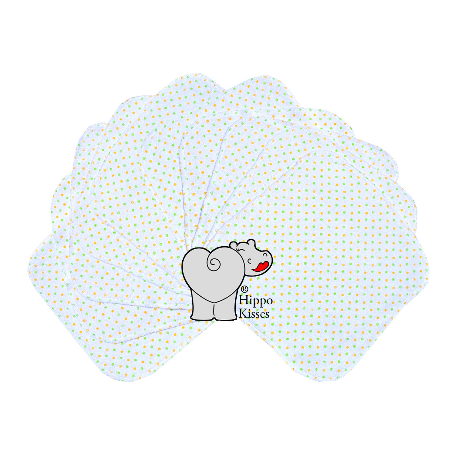 Baby Washcloths Green and Yellow Dots 10 Pack Facial Cloths Etsy UK