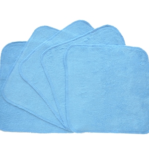 Baby Washcloths Medium Blue 10 Pack, Facial Cloths, Washable Sanitizing Wipes