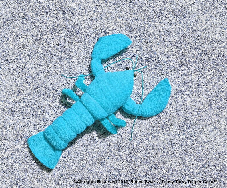 Baby Washcloth Lobster, Crawfish for Diaper Cake Instructional Video Sale image 2