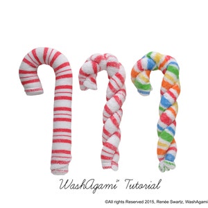 Baby Washcloth Candy Cane, WashAgami ™, Instructional Video