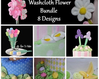 Washcloth Flowers Bundle Pack Set of 8, WashAgami ™