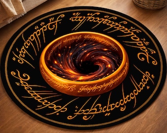 Alfombra de vórtice de anillo místico: regalo de arte fantástico, alfombra de círculo de magia oscura, decoración gótica para el hogar