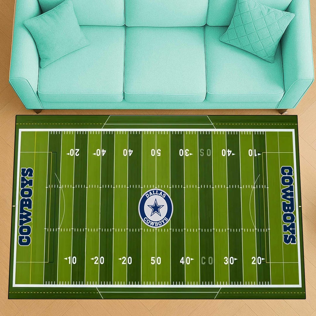 Custom Team Logo Football Field Rug, Washable Area Rug - Etsy