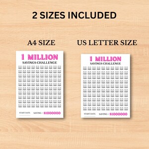 1 Million Savings Challenge, Printable PDF (Instant Download) image 2