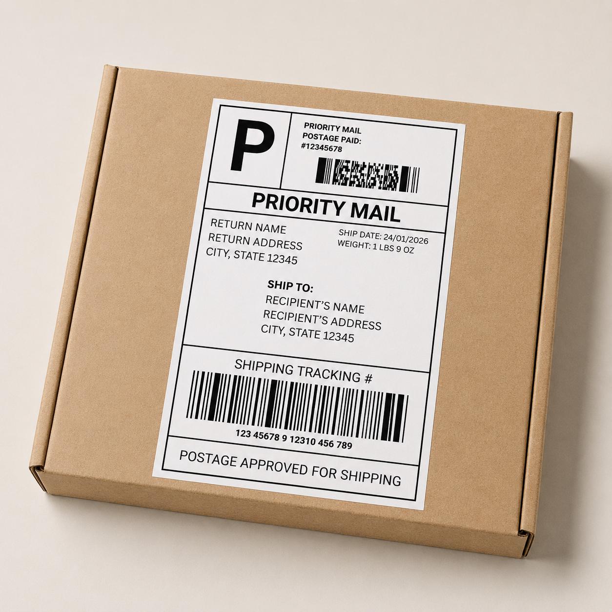 Priority Loading Label Priority Mail Label Template, Personalized Fake Mail Shipping Label for ...