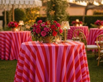 Round Cocktail Tablecloth, Wedding Table Linen,Reception Decor, Bridal Shower, Party Table Styling