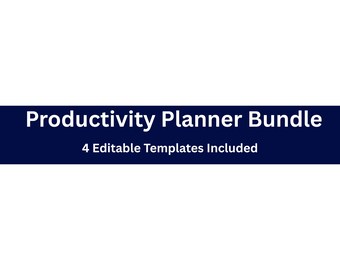 Productivity Planner Bundle | Daily, Weekly, Monthly Planner Templates | Work & Study Organisation | Editable Word Doc | Instant Download