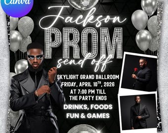 Prom Send Off Flyer | DIY Prom Flyer | Prom Canva Template | Prom Send Off Event | Editable Canva Template | Instant Download