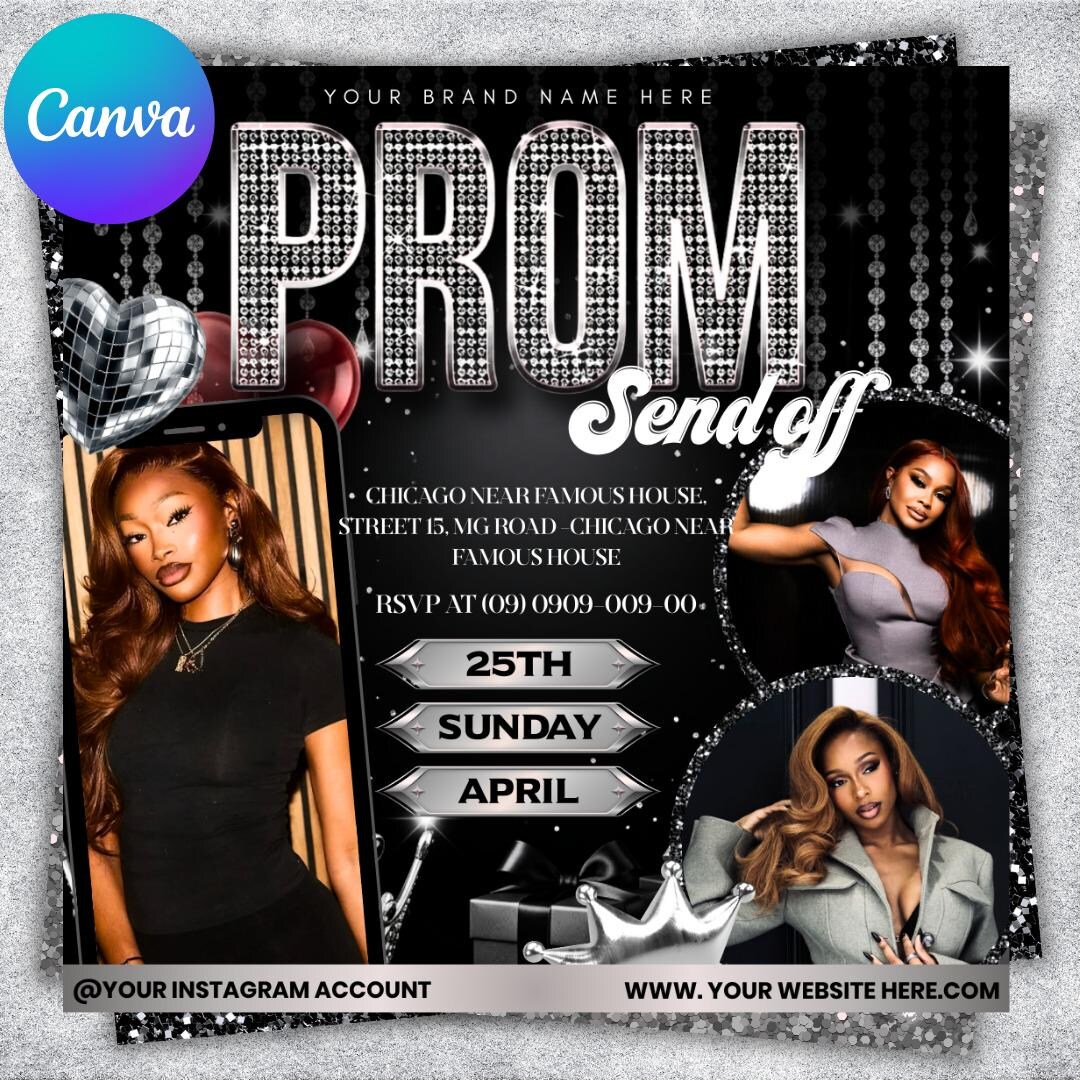 Prom Send off Flyer, DIY Prom Flyer, Prom Canva Template, Prom Send Off ...