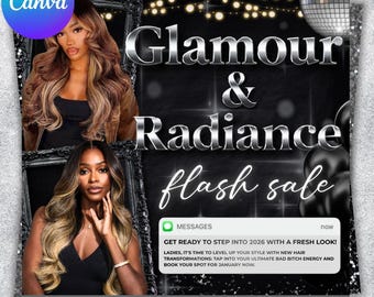 Flash Sale Editable Canva Flyer| Lash Tech, Nail Tech, Salon Owner, Esthetician, Makeup Artist, Hair Promo, Boutique Sale Promo Flyer
