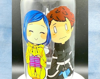 Coraline inspired glass cup